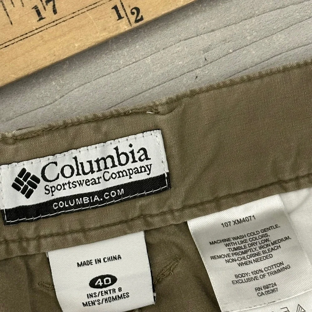 Columbia Cargo Shorts Mens‎ 40 Brown Cotton Hiking Outdoor Casual 107 XM4071